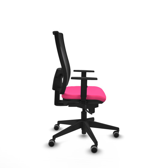 Horna sincro malla negra similpiel rosa brazos 1D base piramidal  ruedas 65mm engomadas
