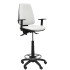 Taburete Elche S bali blanco brazos regulables