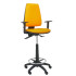 Taburete Elche S similpiel naranja brazos regulables.