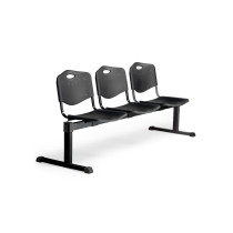 Bancada Iso plastic 3 plazas PVC color negro