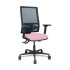 Silla Bormate asincro malla negra asiento bali rosa brazos 2D ruedas 65mm