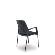Pack 4 sillas Opti519 respaldo malla negra asiento tela negra
