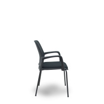 Pack 4 sillas Opti519 respaldo malla negra asiento tela negra
