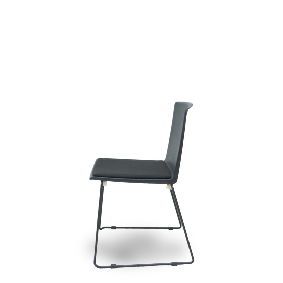 Pack 5 sillas Opti523 PVC negro asiento tela color negro