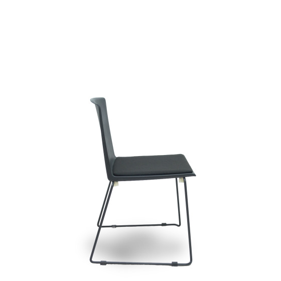 Pack 5 sillas Opti523 PVC negro asiento tela color negro