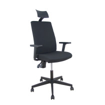 Silla I-Line arán negro con brazos regulables con cabecero