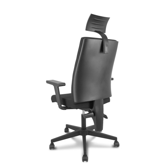 Silla I-Line arán negro con brazos regulables con cabecero