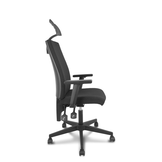 Silla I-Line arán negro con brazos regulables con cabecero