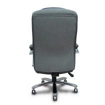 Sillón Ergo531 basculante tapizado tela y 3D color gris base cromo ruedas nailon 60mm
