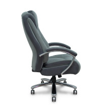 Sillón Ergo531 basculante tapizado tela y 3D color gris base cromo ruedas nailon 60mm