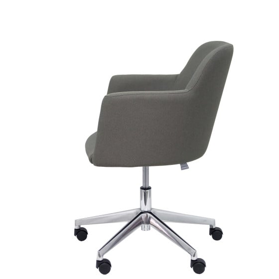 Sillón Athena giratorio tapizado era gris