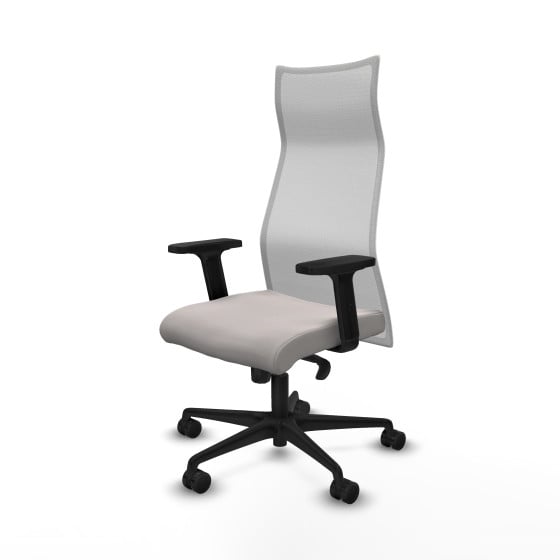 Albacete malla sincro malla blanca similpiel blanco brazos 2D base nailon ruedas 65 mm nailon