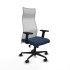 Albacete malla sincro malla blanca similpiel azul marino brazos 2D base nailon ruedas 65 mm nailon
