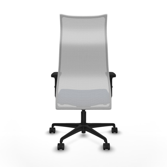 Albacete malla sincro malla blanca similpiel azul marino brazos 2D base nailon ruedas 65 mm nailon