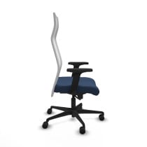 Albacete malla sincro malla blanca similpiel azul marino brazos 2D base nailon ruedas 65 mm nailon