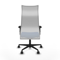 Albacete malla sincro malla blanca similpiel azul brazos 2D base nailon ruedas 65 mm nailon