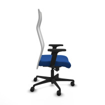 Albacete malla sincro malla blanca similpiel azul brazos 2D base nailon ruedas 65 mm nailon