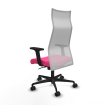 Albacete malla sincro malla blanca similpiel rosa brazos 2D base nailon ruedas 65 mm nailon