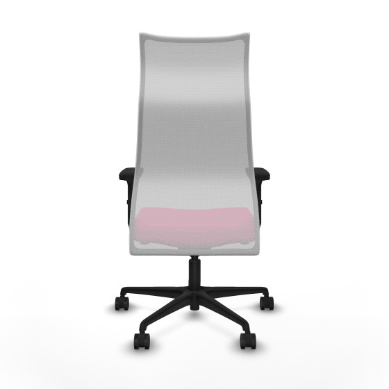 Albacete malla sincro malla blanca similpiel rosa brazos 2D base nailon ruedas 65 mm nailon