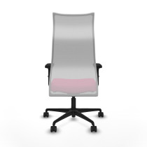 Albacete malla sincro malla blanca similpiel rosa brazos 2D base nailon ruedas 65 mm nailon
