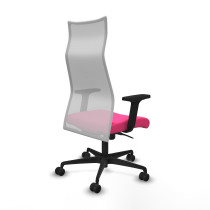 Albacete malla sincro malla blanca similpiel rosa brazos 2D base nailon ruedas 65 mm nailon