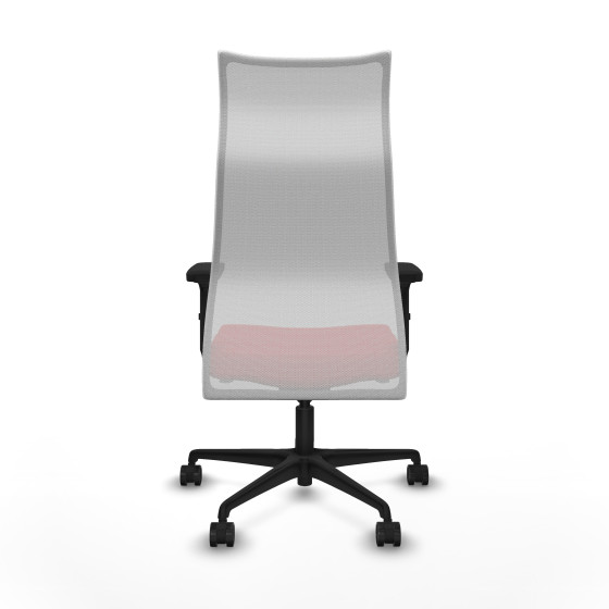 Albacete malla sincro malla blanca similpiel rojo brazos 2D base nailon ruedas 65 mm nailon