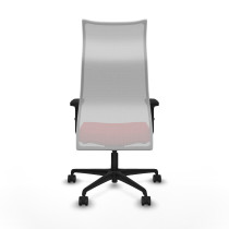 Albacete malla sincro malla blanca similpiel rojo brazos 2D base nailon ruedas 65 mm nailon