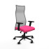 Albacete malla sincro malla gris similpiel rosa brazos 2D base nailon ruedas 65 mm nailon