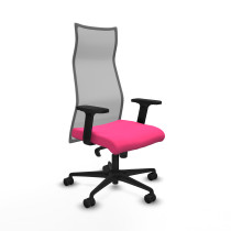 Albacete malla sincro malla gris similpiel rosa brazos 2D base nailon ruedas 65 mm nailon