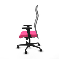 Albacete malla sincro malla gris similpiel rosa brazos 2D base nailon ruedas 65 mm nailon