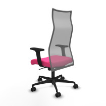 Albacete malla sincro malla gris similpiel rosa brazos 2D base nailon ruedas 65 mm nailon