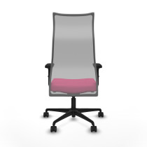 Albacete malla sincro malla gris similpiel rosa brazos 2D base nailon ruedas 65 mm nailon