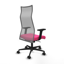 Albacete malla sincro malla gris similpiel rosa brazos 2D base nailon ruedas 65 mm nailon