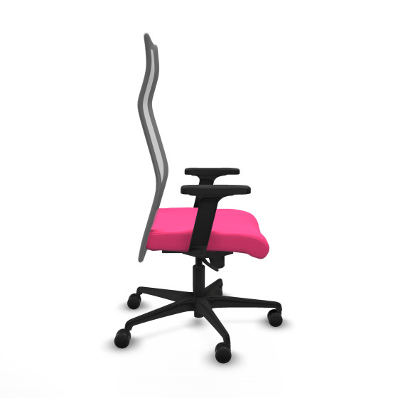 Albacete malla sincro malla gris similpiel rosa brazos 2D base nailon ruedas 65 mm nailon
