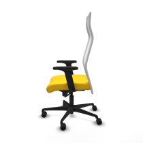 Albacete malla sincro malla blanca similpiel amarillo brazos 2D base nailon ruedas 65 mm nailon