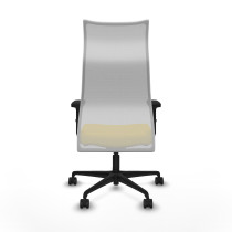 Albacete malla sincro malla blanca similpiel amarillo brazos 2D base nailon ruedas 65 mm nailon
