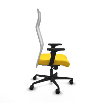 Albacete malla sincro malla blanca similpiel amarillo brazos 2D base nailon ruedas 65 mm nailon