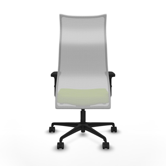 Albacete malla sincro malla blanca similpiel pistacho brazos 2D base nailon ruedas 65 mm nailon