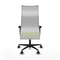 Albacete malla sincro malla blanca similpiel pistacho brazos 2D base nailon ruedas 65 mm nailon