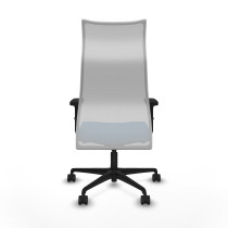 Albacete malla sincro malla blanca similpiel azul claro brazos 2D base nailon ruedas 65 mm nailon