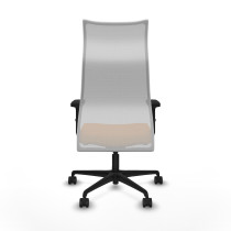 Albacete malla sincro malla blanca similpiel naranja brazos 2D base nailon ruedas 65 mm nailon