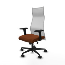 Albacete malla sincro malla blanca similpiel marrón brazos 2D base nailon ruedas 65 mm nailon