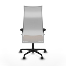 Albacete malla sincro malla blanca similpiel marrón brazos 2D base nailon ruedas 65 mm nailon