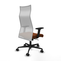 Albacete malla sincro malla blanca similpiel marrón brazos 2D base nailon ruedas 65 mm nailon