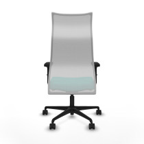 Albacete malla sincro malla blanca similpiel turquesa brazos 2D base nailon ruedas 65 mm nailon