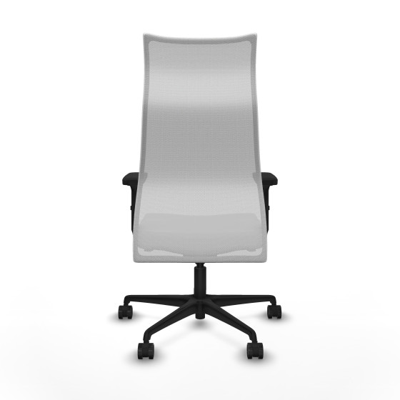 Albacete malla sincro malla blanca similpiel gris claro brazos 2D base nailon ruedas 65 mm nailon