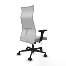 Albacete malla sincro malla blanca similpiel gris claro brazos 2D base nailon ruedas 65 mm nailon