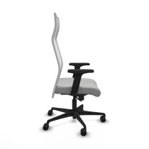 Albacete malla sincro malla blanca similpiel gris claro brazos 2D base nailon ruedas 65 mm nailon