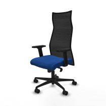 Albacete malla sincro malla negra similpiel azul brazos 2D base nailon ruedas 65 mm nailon