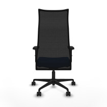 Albacete malla sincro malla negra similpiel azul brazos 2D base nailon ruedas 65 mm nailon
